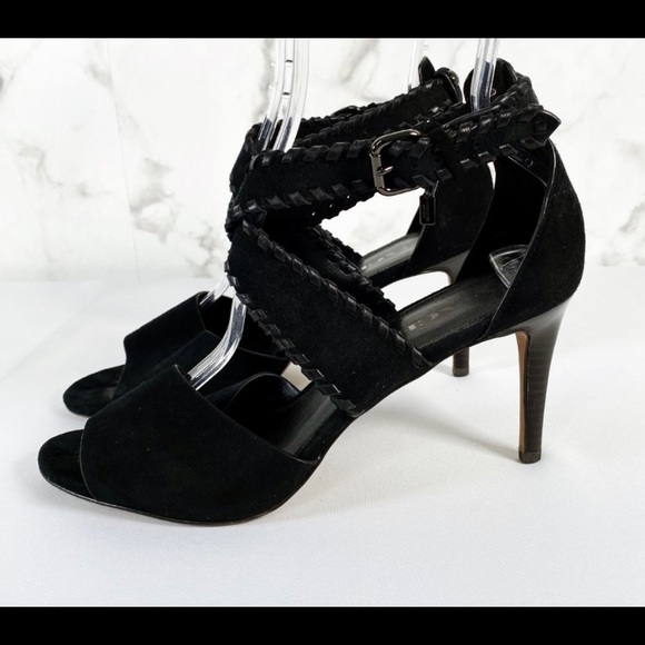 Coach Henny Lambskin Leather Criss Cross Heels - Picture 3 of 5
